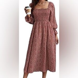 SHEIN Red Floral Dress